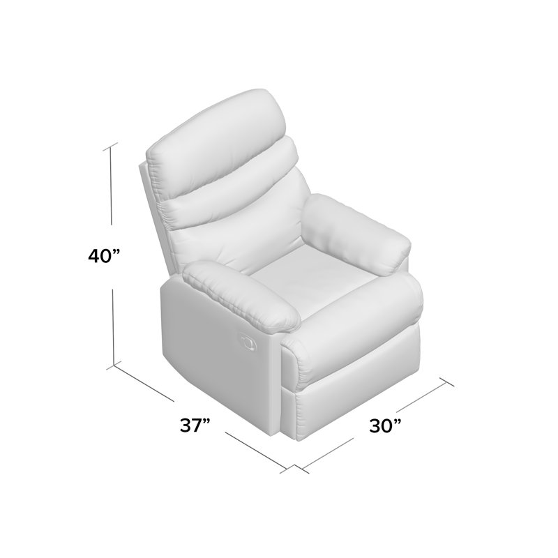 Pasadena Upholstered Recliner, Brown Microfiber/Microsuede