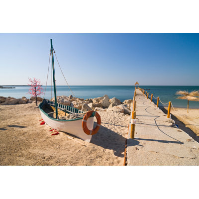 Boat On The Beach - Wrapped Canvas Print