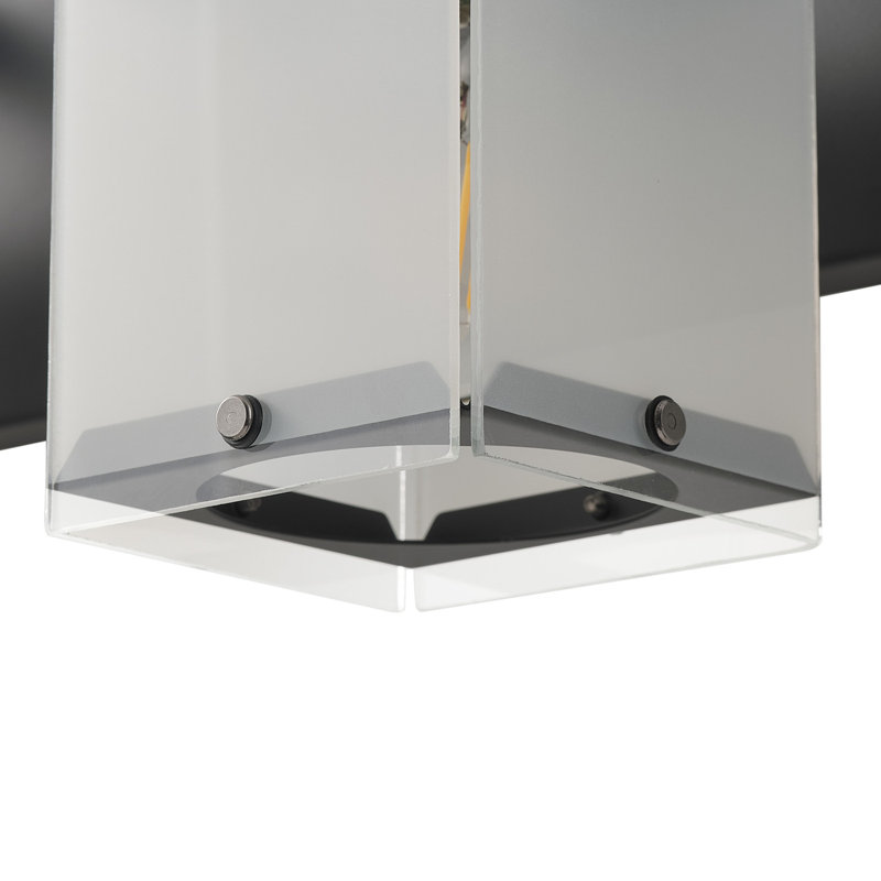 Luminaire de salle de bain moderne à 3 lumières avec abat-jour en verre givré Abeu