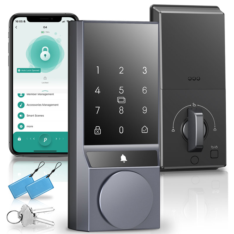 Wi-Fi Smart Lock fingerprint with Smartkey Security, Polished Chrome