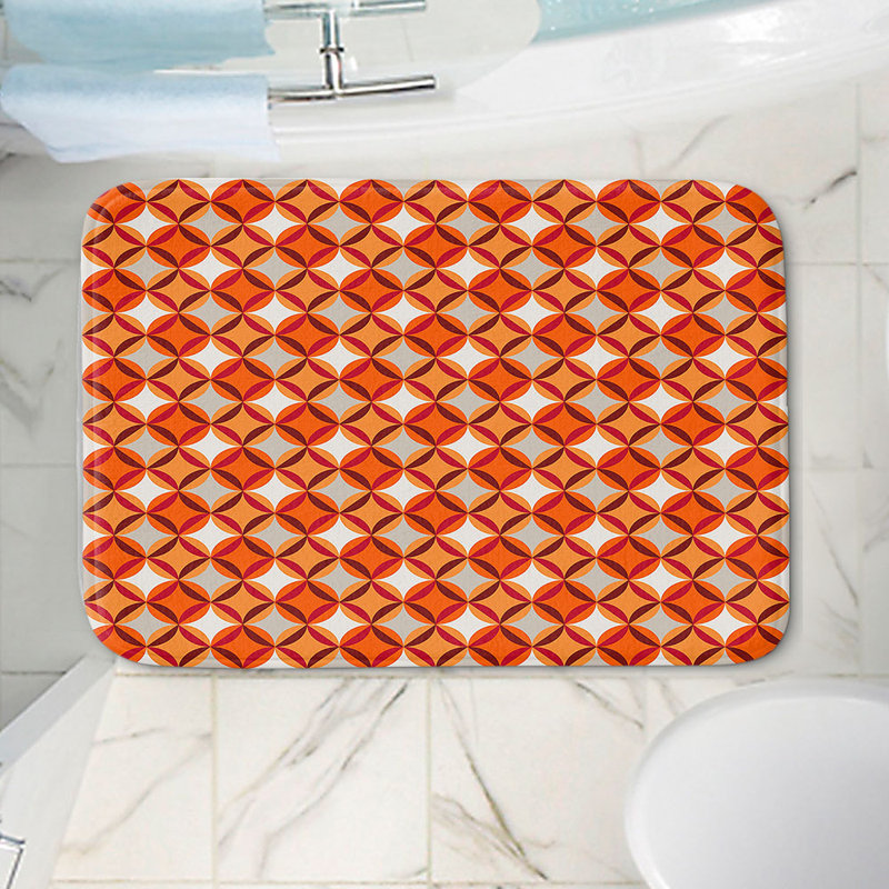 Tapis pour salle de bain à mousse à mémoire cercles, l 24 po x L 17 po x H 1 po