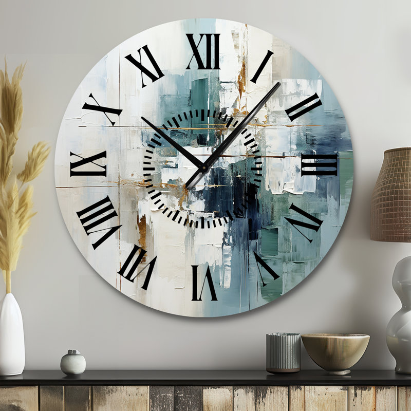 Horloge murale Subtle Serenity I - Abstract Collages, Grand