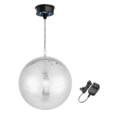 Grande boule disco de 16 po avec moteur rotatif de 6 tr / min et 18 lumières à DEL RVBB des années 70 et des années 80