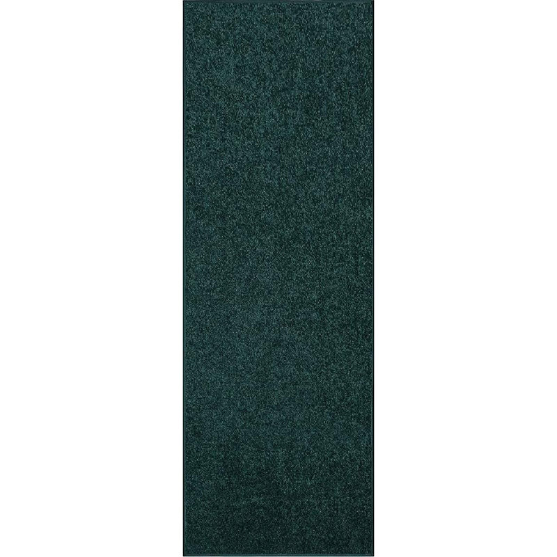 Tapis uni vert tissé à la machine, Tapis de couloir 3 pi x 18 pi