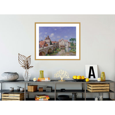 «The Bridge at Moret» par Alfred Sisley, impression giclée sur cadre