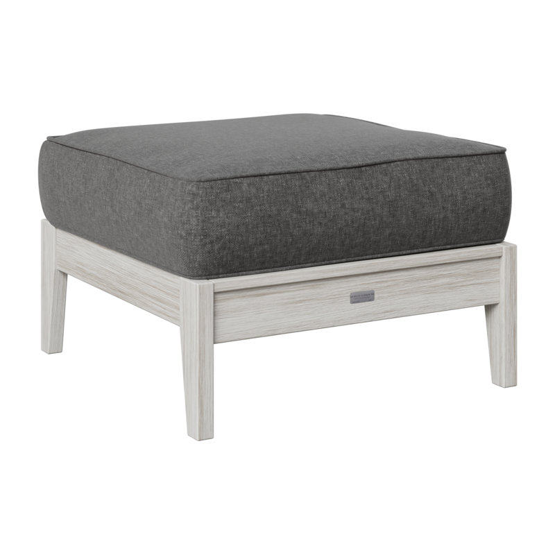 Repose-pieds Mayhew et coussins, Dupione Celeste, Seashell