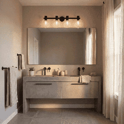 Ryenne 4-Light Vanity Light in Matte Black