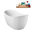 Baignoire autoportante 55 po blanc brillant avec drain interne Streamline