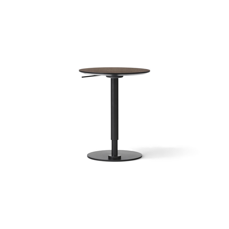 Branch Oak Pedestal End Table, Dark Stained Oak