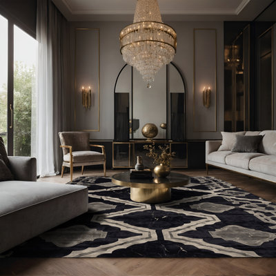 Tapis gris soyeux et moelleux