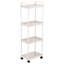 Chariot utilitaire roulant en plastique à 4 niveaux avec poignée, chariot de rangement multifonctionnel pour bureau, salon, cuisine, organisateur de rangement mobile avec roues, blanc-128616368