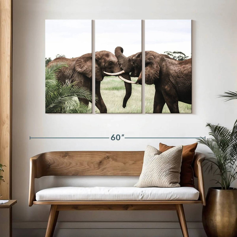 Playing Elephants, 32" H x 50" W