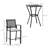 3Pcs Patio Bar Set With Soft Cushion, Rattan Wicker Outdoor Furniture Set For Backyards, Lawn, Deck, Poolside
