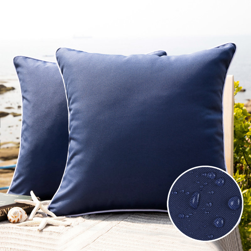 Housse de coussin d'extérieur Phantoscope, Carré 18 po, Marine, Housse de coussin seulement - sans coussin