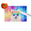 Samoyed Hippie Dawg Glass Cutting Board Large