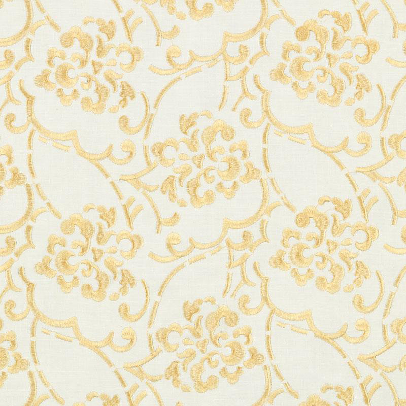 Tissu brodé Barton, Jaune