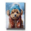 «Portrait of a Little Dog with Scarf and Wool Hat» par Momart, art mural sur toile-1703576402