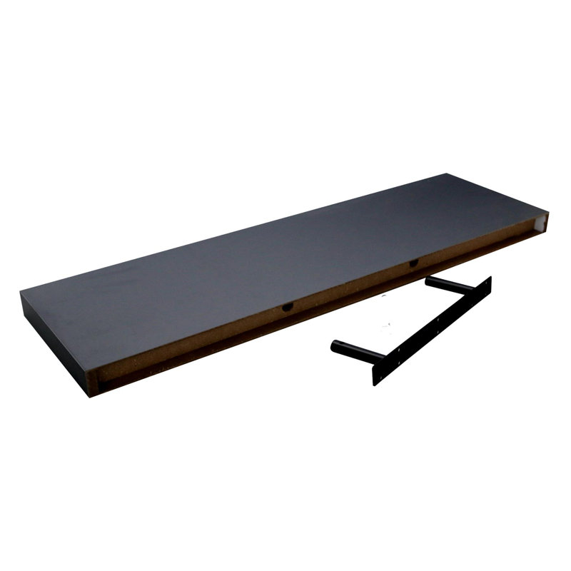 Harbour Housewares - Modern Floating Wall Shelves, Black, 3.8cm H x 100cm W x 23.5cm D