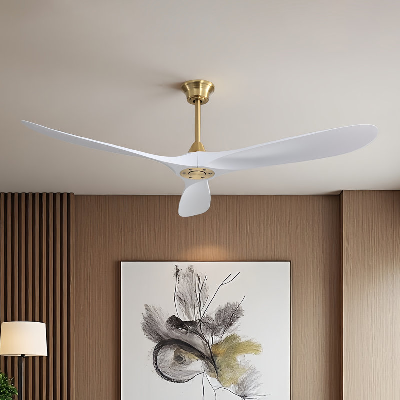 Ventilateur de plafond 60 po Uma, Or / pales blanches