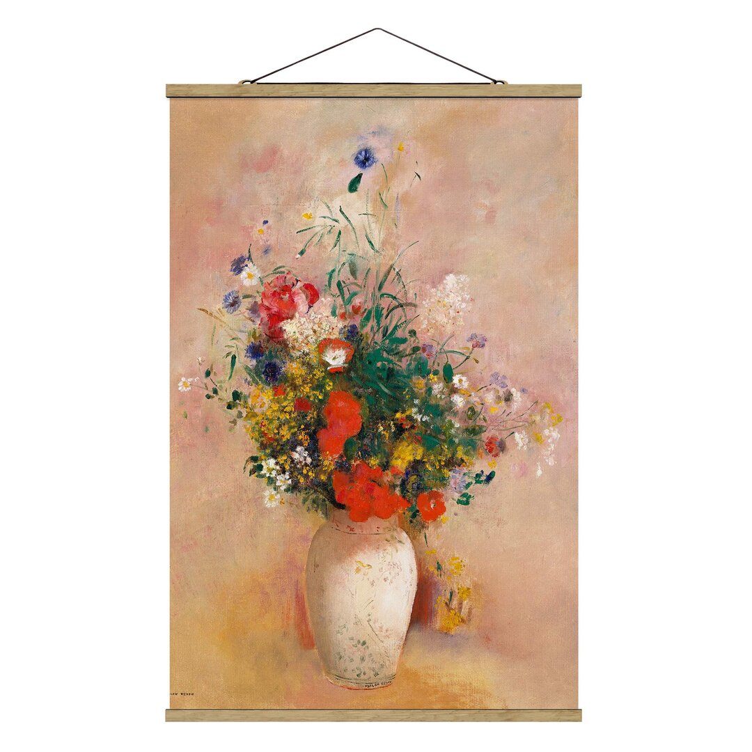 Stoffbild Vase with Flowers von Odilon Redon