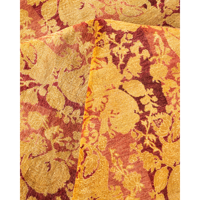 Hayner One-of-a-Kind 9'2" X 11'10" 2010s Wool Area Rug in Pink