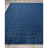 The Blues handloomed Bamboo Silk Navy Area Rug