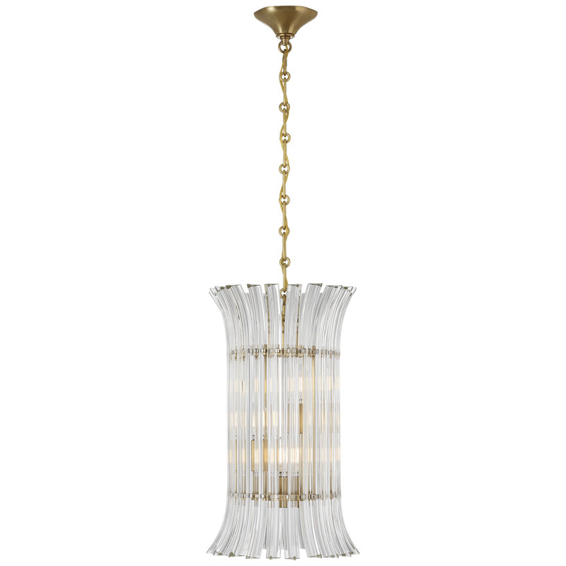 AERIN Rhine 12" Pendant with Crystal, Hand-Rubbed Antique Brass