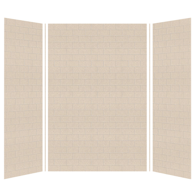 SaraMar 60'' W 36'' D 96'' H Glue Up Solid Surface Wall, Cashew