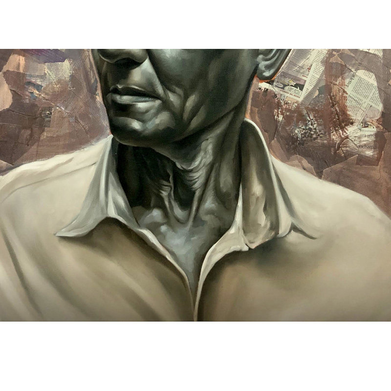 «The Stranger», peinture de Mk Goyal | Technique mixte sur toile