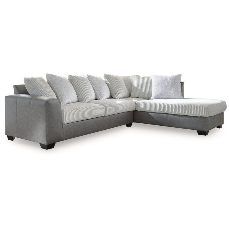 Canapé modulaire 2 pièces avec méridienne Clairette Court, Orienté à droite