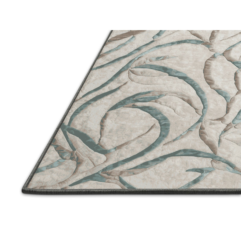 Tapis gris soyeux et moelleux, Rectangle de 5 pi x 8 pi
