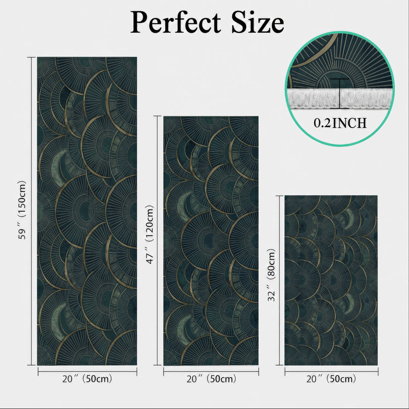 Wave Pattern Non-Slip Washable Kitchen Mats