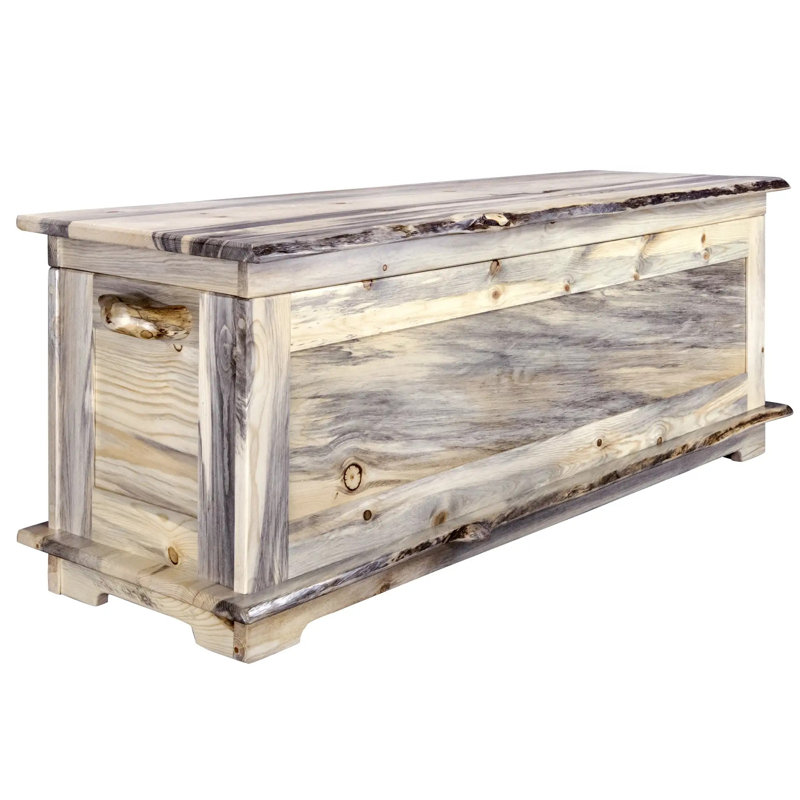 Collection Big Sky Live Edge, commode pour couverture 4 pieds, finition laquée transparente naturelle