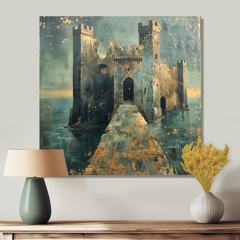 Décoration murale grise médiévale Fortress - Fortress, Cadre photo noir, 16" H x 16" W