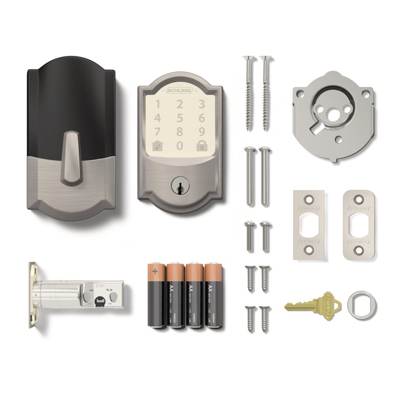Encode Smart WiFi Deadbolt with Camelot Trim, Satin Nickel, Yes