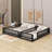 Twin XL Over Queen Floor Bunk Bed With Ladder & Guardrails-90619152