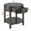 Table de bout ronde en bois avec tiroir et étagère ouverte Wexford-404266743