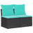 Ebern Designs 2 Piece Patio Sofa Set With Cushions Poly Rattan Acacia-1100464383-1100464379