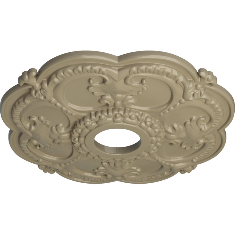 Médaillon de plafond Endurathane Rotherham, DO 18 po x P 3 1/2 po x P 1 1/2 po (convient aux auvents jusqu'à 3 1/2 po), fini désert Gobi peint à la main