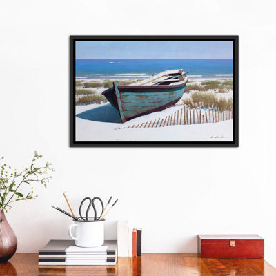 " Blue Boat on Beach " Color Photography Print