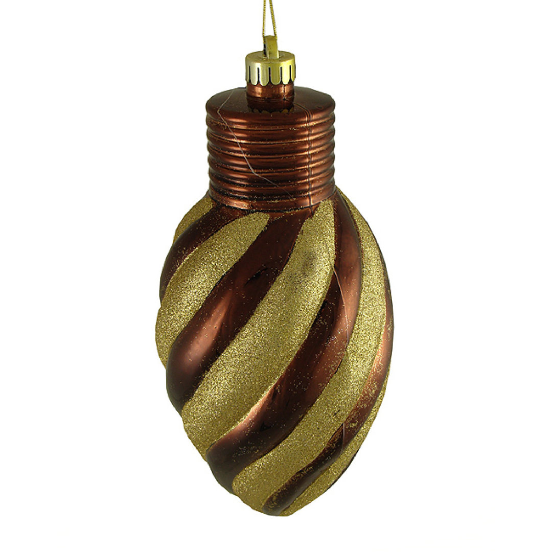 11" 2-Finish Striped Shatterproof Christmas Light Bulb Ornament Northlight Seasonal 