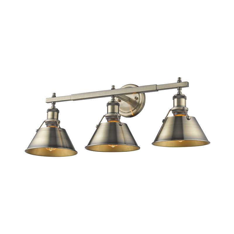 Cao 3 - Light Dimmable Vanity Light, Aged Brass, Aged Brass