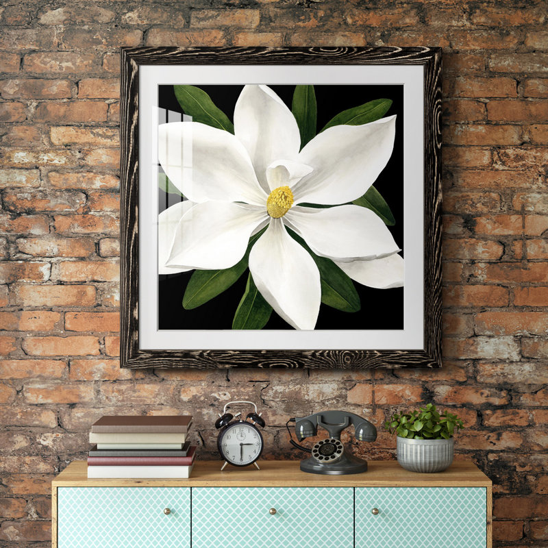 " Midnight Magnolia I ", Black, 17" H x 17" W x 1" D