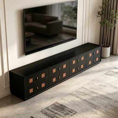 Meuble télé moderne avec rangement et tiroir en bois
