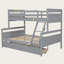 Twin Over Full Bunk Bed with Ladder and Two Storage Drawers, Convertible Solid Wood Frame with Safety Guardrails-1992153482