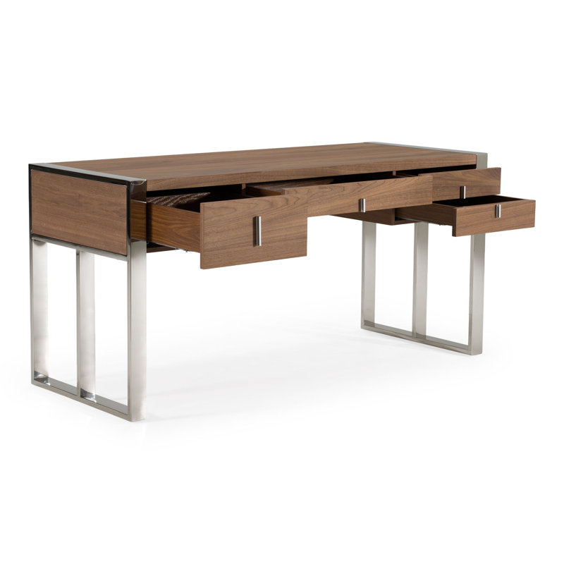 Antron Solid Wood Stainless Steel Writing Desk