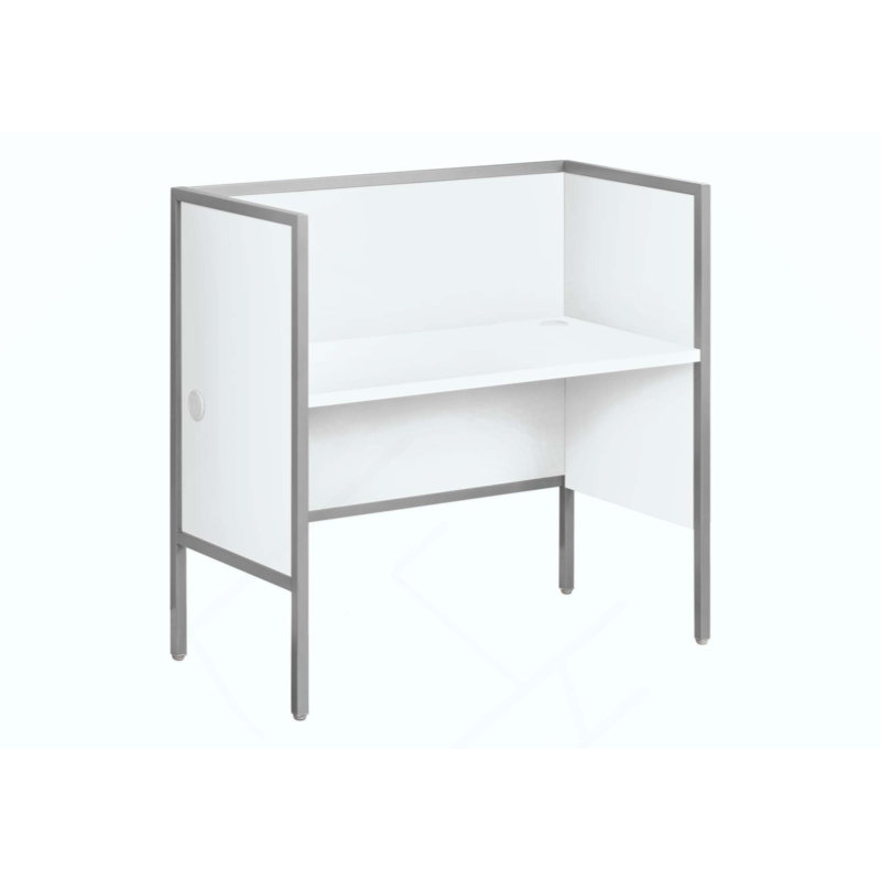 Bureau de bureau, bureau, travail, qualité commerciale, métal, contemporain, moderne, Blanc / argenté