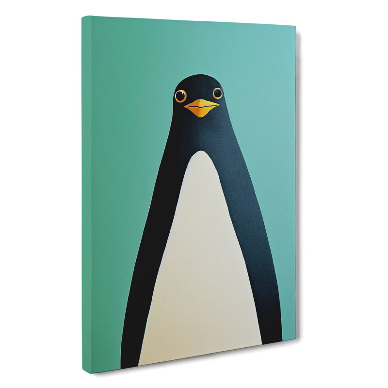 XV1022-4870X Unique Penguin Art No.2 Abstract, No Matte, Wrapped Canvas, 60cm H x 40cm W