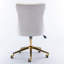 Chaise de bureau en velours beige foncé avec base en métal doré - bouton, bureau pivotant réglable par A&A Furniture Home In And-1419708830