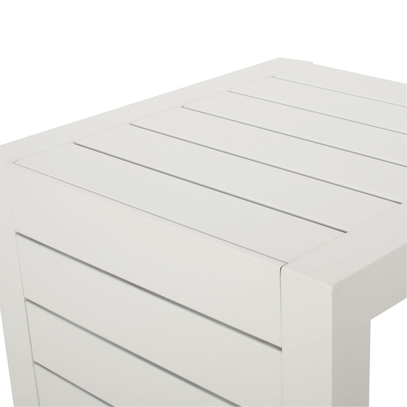 Table en forme de C Cape Coral Alu - blanc, Blanc